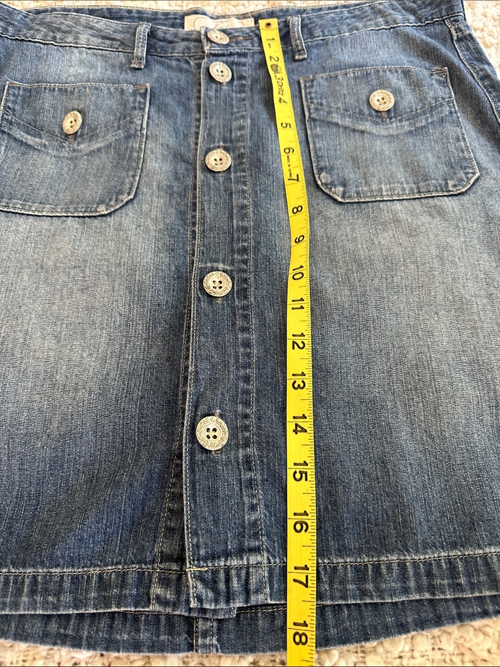 Levi's 100% Cotton Lightweight Button-Front Denim Skirt - Picture 13 of 13